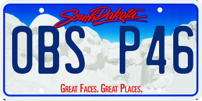 SD license plate 0BSP46