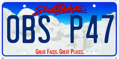 SD license plate 0BSP47