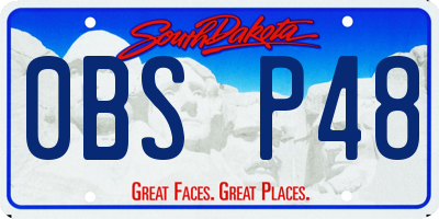 SD license plate 0BSP48