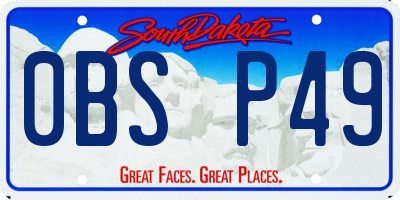 SD license plate 0BSP49