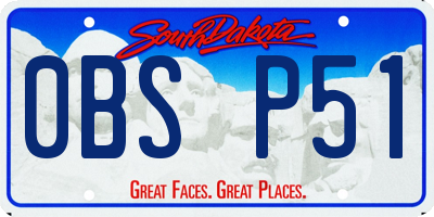 SD license plate 0BSP51