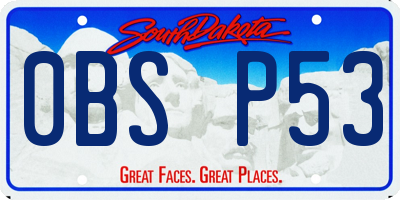 SD license plate 0BSP53