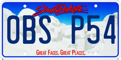 SD license plate 0BSP54