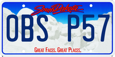 SD license plate 0BSP57