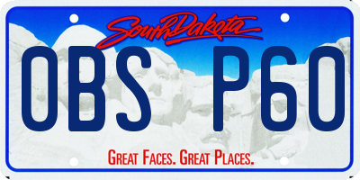 SD license plate 0BSP60