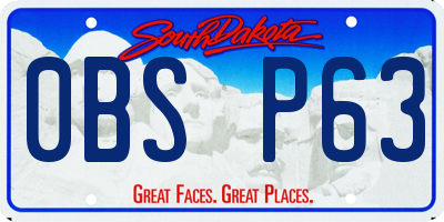 SD license plate 0BSP63