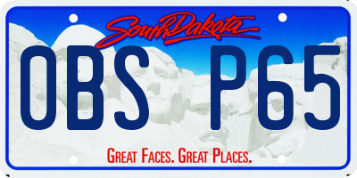 SD license plate 0BSP65