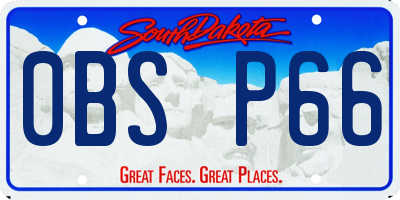SD license plate 0BSP66