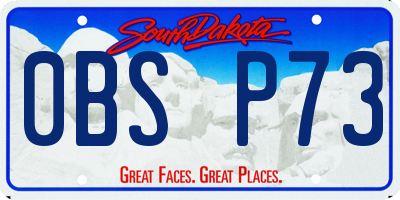 SD license plate 0BSP73