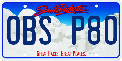 SD license plate 0BSP80