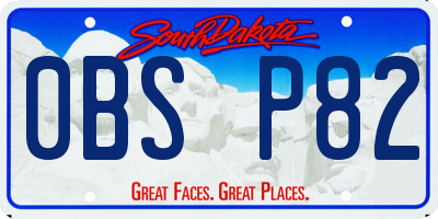 SD license plate 0BSP82