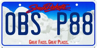 SD license plate 0BSP88