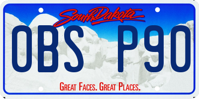 SD license plate 0BSP90