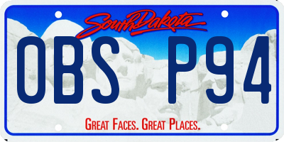 SD license plate 0BSP94