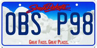 SD license plate 0BSP98