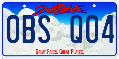 SD license plate 0BSQ04