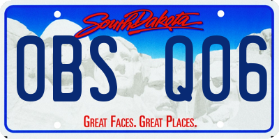 SD license plate 0BSQ06