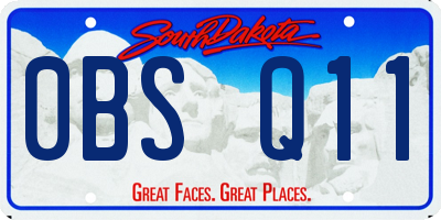 SD license plate 0BSQ11