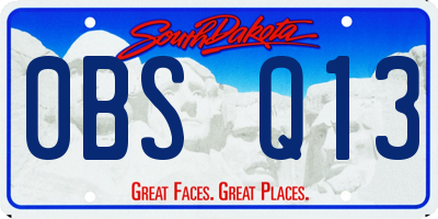 SD license plate 0BSQ13