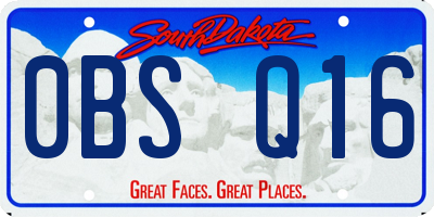 SD license plate 0BSQ16