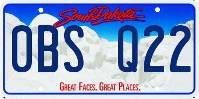SD license plate 0BSQ22