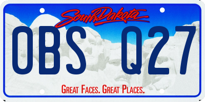 SD license plate 0BSQ27
