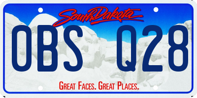SD license plate 0BSQ28
