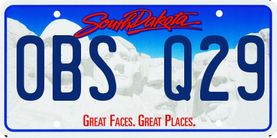 SD license plate 0BSQ29