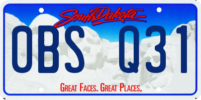 SD license plate 0BSQ31