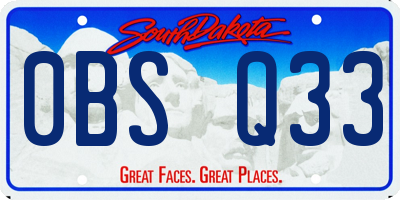 SD license plate 0BSQ33