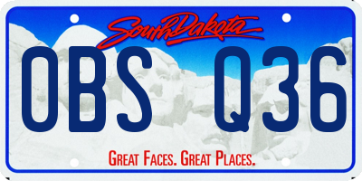 SD license plate 0BSQ36