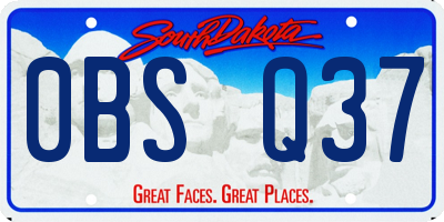SD license plate 0BSQ37