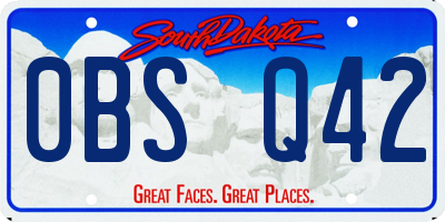 SD license plate 0BSQ42