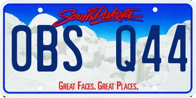 SD license plate 0BSQ44