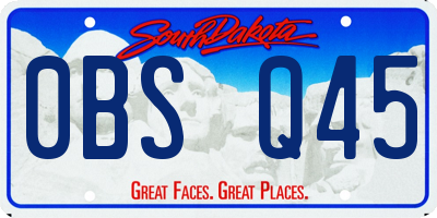 SD license plate 0BSQ45
