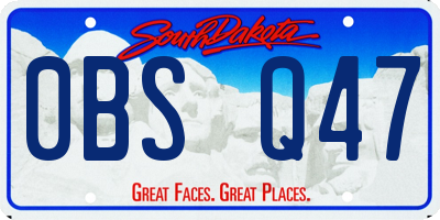 SD license plate 0BSQ47