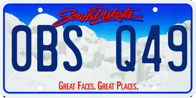 SD license plate 0BSQ49