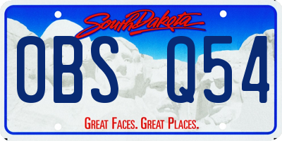 SD license plate 0BSQ54