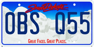 SD license plate 0BSQ55