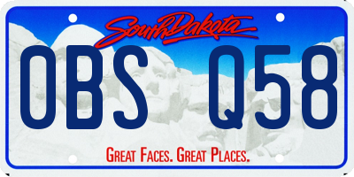 SD license plate 0BSQ58