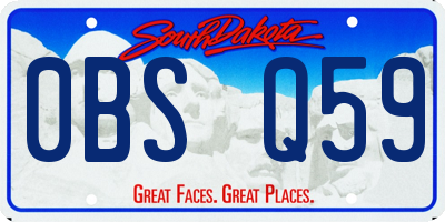 SD license plate 0BSQ59