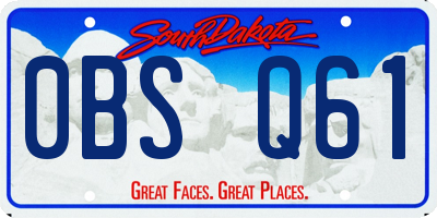 SD license plate 0BSQ61