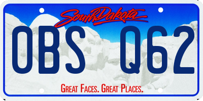 SD license plate 0BSQ62