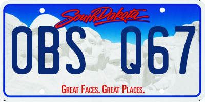 SD license plate 0BSQ67