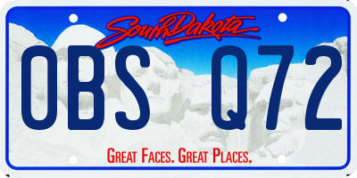 SD license plate 0BSQ72