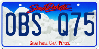 SD license plate 0BSQ75