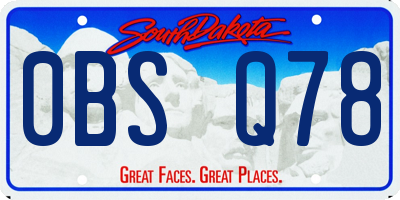SD license plate 0BSQ78