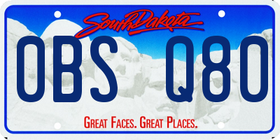 SD license plate 0BSQ80