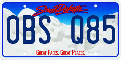 SD license plate 0BSQ85