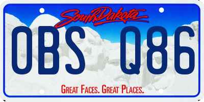 SD license plate 0BSQ86